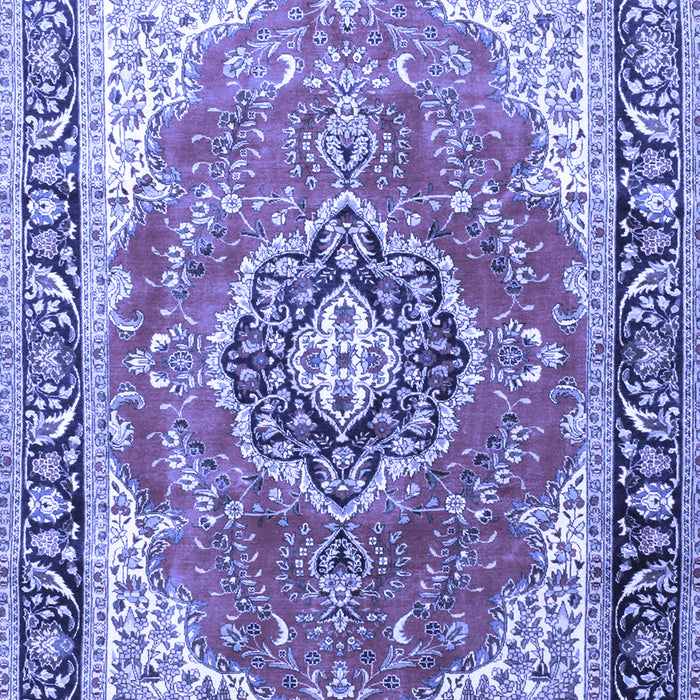 Machine Washable Medallion Blue Traditional Rug, wshtr174blu