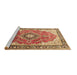 Sideview of Machine Washable Medallion Brown Traditional Rug, wshtr174brn