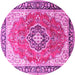 Round Medallion Pink Traditional Rug, tr174pnk