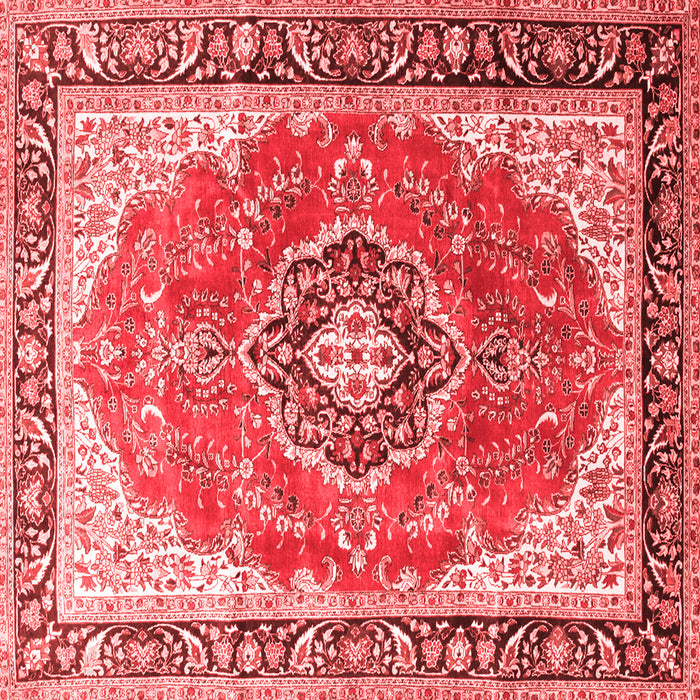 Machine Washable Medallion Red Traditional Rug, wshtr174red