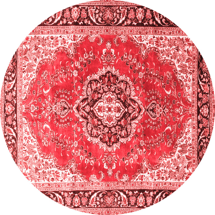 Machine Washable Medallion Red Traditional Rug, wshtr174red