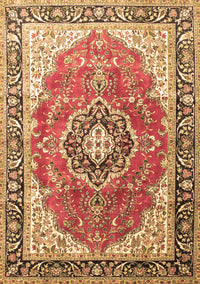 Medallion Brown Traditional Rug, tr174brn