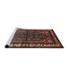 Sideview of Machine Washable Traditional Dark Gold Brown Rug, wshtr175