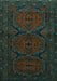 Machine Washable Persian Turquoise Traditional Area Rugs, wshtr1750turq