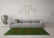 Machine Washable Persian Green Traditional Area Rugs in a Living Room,, wshtr1750grn