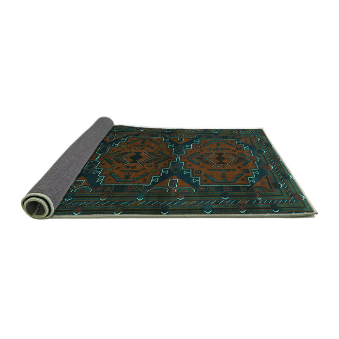 Sideview of Persian Turquoise Traditional Rug, tr1750turq