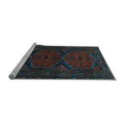 Sideview of Machine Washable Persian Light Blue Traditional Rug, wshtr1750lblu