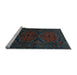 Sideview of Machine Washable Persian Light Blue Traditional Rug, wshtr1750lblu