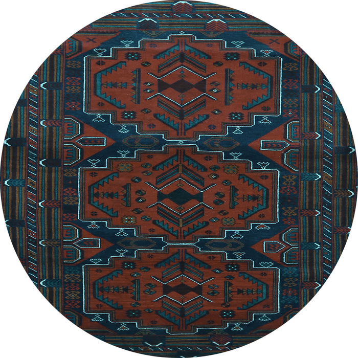Round Persian Light Blue Traditional Rug, tr1750lblu