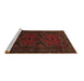 Sideview of Machine Washable Persian Brown Traditional Rug, wshtr1750brn