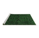 Sideview of Machine Washable Persian Emerald Green Traditional Area Rugs, wshtr1750emgrn