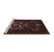 Sideview of Machine Washable Traditional Dark Brown Rug, wshtr1751