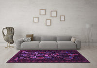 Machine Washable Persian Purple Traditional Rug, wshtr1751pur