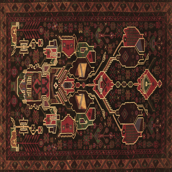 Square Persian Brown Traditional Rug, tr1751brn