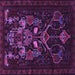 Square Machine Washable Persian Purple Traditional Area Rugs, wshtr1751pur