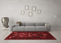 Machine Washable Persian Red Traditional Rug, wshtr1751red