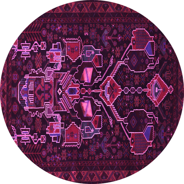 Round Persian Pink Traditional Rug, tr1751pnk