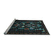 Sideview of Machine Washable Persian Light Blue Traditional Rug, wshtr1751lblu