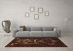 Machine Washable Persian Brown Traditional Rug in a Living Room,, wshtr1751brn