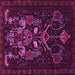 Square Machine Washable Persian Pink Traditional Rug, wshtr1751pnk