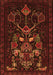 Serging Thickness of Machine Washable Persian Orange Traditional Area Rugs, wshtr1751org