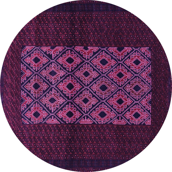 Round Persian Purple Traditional Rug, tr1752pur