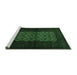 Sideview of Machine Washable Persian Emerald Green Traditional Area Rugs, wshtr1752emgrn