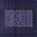 Square Machine Washable Persian Blue Traditional Rug, wshtr1752blu