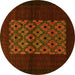 Round Persian Yellow Traditional Rug, tr1752yw