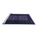 Sideview of Machine Washable Persian Blue Traditional Rug, wshtr1752blu