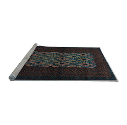 Sideview of Machine Washable Persian Light Blue Traditional Rug, wshtr1752lblu