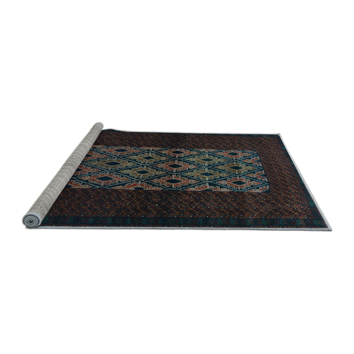 Sideview of Machine Washable Persian Light Blue Traditional Rug, wshtr1752lblu