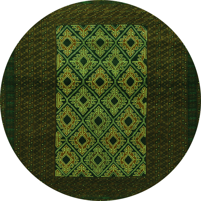 Square Persian Green Traditional Rug, tr1752grn