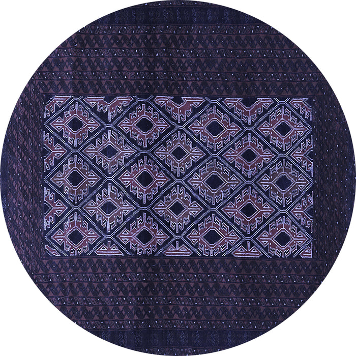 Round Persian Blue Traditional Rug, tr1752blu