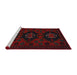 Sideview of Machine Washable Traditional Charcoal Black Rug, wshtr1753