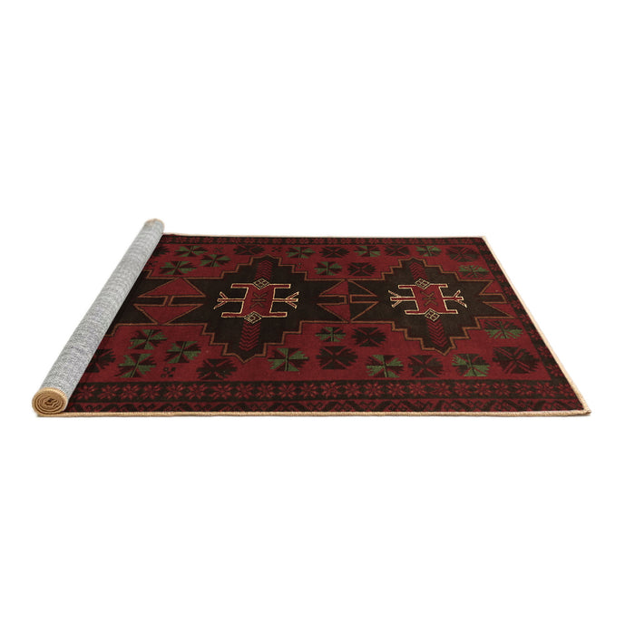 Sideview of Machine Washable Persian Brown Traditional Rug, wshtr1753brn