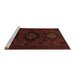 Sideview of Machine Washable Persian Brown Traditional Rug, wshtr1753brn