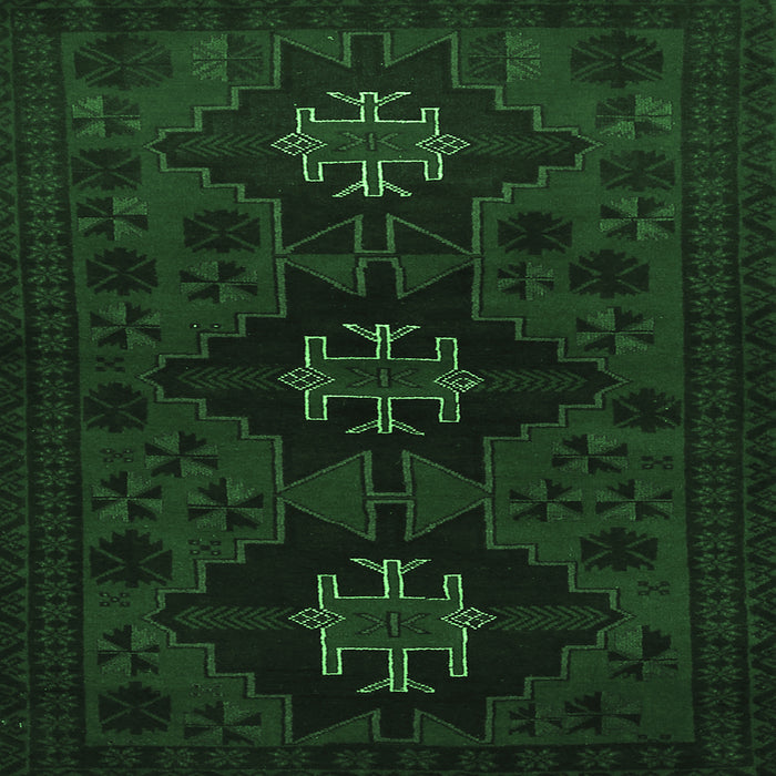 Square Machine Washable Persian Emerald Green Traditional Area Rugs, wshtr1753emgrn