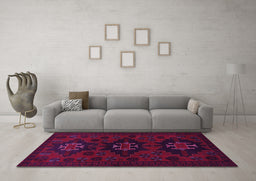Machine Washable Persian Pink Traditional Rug in a Living Room, wshtr1753pnk