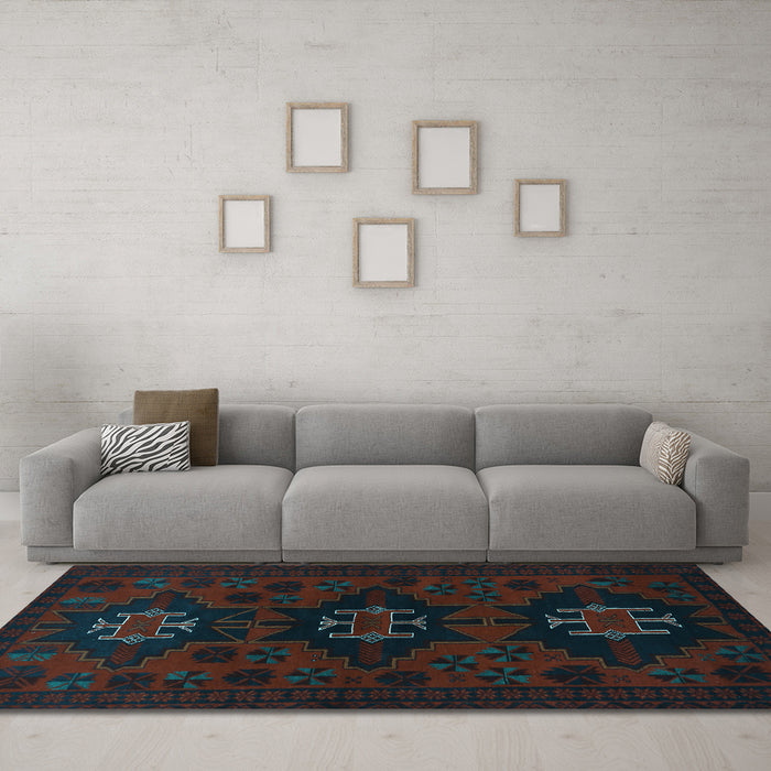 Machine Washable Persian Light Blue Traditional Rug in a Living Room, wshtr1753lblu