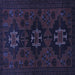 Square Persian Blue Traditional Rug, tr1753blu