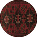 Round Machine Washable Persian Brown Traditional Rug, wshtr1753brn