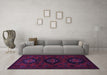 Machine Washable Persian Purple Traditional Area Rugs in a Living Room, wshtr1753pur