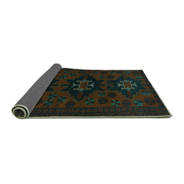 Sideview of Persian Turquoise Traditional Rug, tr1753turq