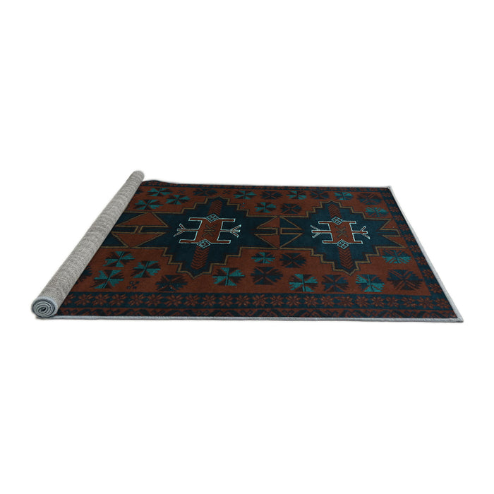 Sideview of Machine Washable Persian Light Blue Traditional Rug, wshtr1753lblu