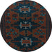 Round Persian Light Blue Traditional Rug, tr1753lblu