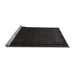 Sideview of Machine Washable Persian Light Blue Traditional Rug, wshtr1754lblu