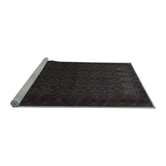 Sideview of Machine Washable Persian Light Blue Traditional Rug, wshtr1754lblu