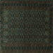 Square Machine Washable Persian Turquoise Traditional Area Rugs, wshtr1754turq