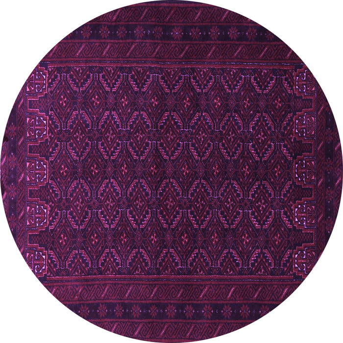 Round Machine Washable Persian Purple Traditional Area Rugs, wshtr1754pur